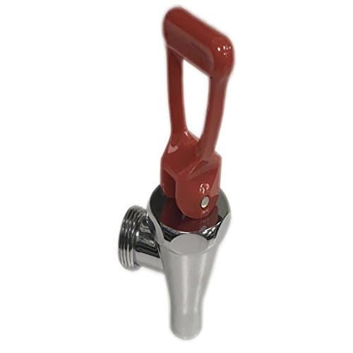 Image of UNIVERSAL 3/4" HEAVY DUTY HOT WATER BOILER FULL COMPLETE TAP CHROME/RED HANDLE