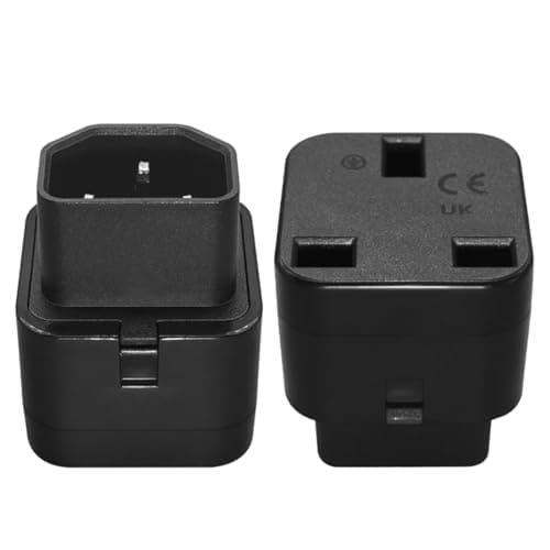 Image of Strhowill 2 Pack IEC320 C14 to UK 3-Pin Plug Adapter,Male C14 to Female BS1363 Power Cord Connector,13A 250V,for Computers,Monitors,and Appliances (IEC320 C14 plug to UK socket-2pcs)