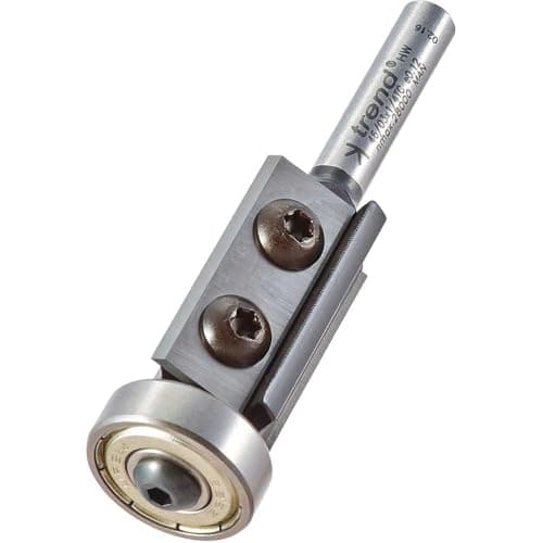 Image of Trend Professional Rota-Tip Trimmer Router Cutter, 19mm Diameter, 90-Degree Bearing Guide, 30mm Cut Length, Replacement Tip, 46/03X1/4TC
