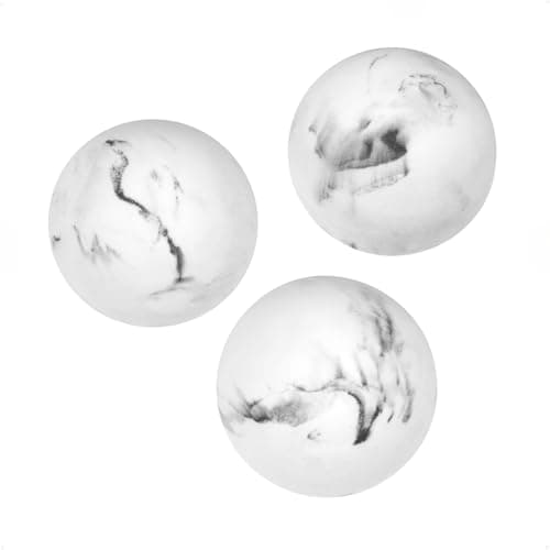Image of Creative Scents White Marble Look 2.75” Small Decorative Balls for Bowls – Set of 3 Decorative Orbs Spheres for Coffee Table Centerpiece, Dining Table, Living Room - Modern Bowl Fillers for Home Décor