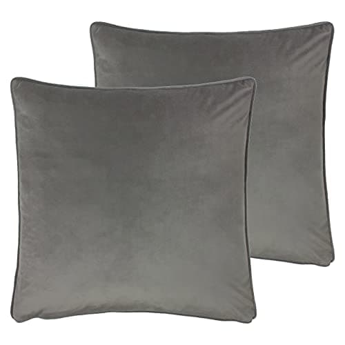 Image of furn. Opulence Twin Pack Polyester Filled Cushions, Steel, 55 x 55cm