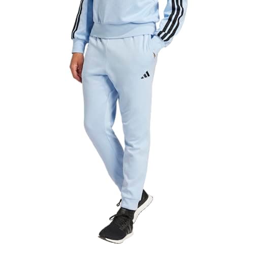 Image of adidas Men's Essentials Feel Cozy Fleece Pants, Blue/Black, Medium