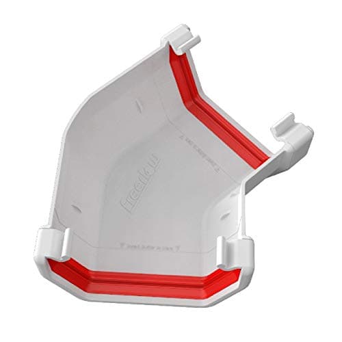Image of White Square Gutter 135 Degree Angle Joint, Freeflow 114mm Rain Water Systems