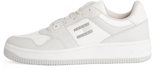 Image of Tommy Jeans Men’s Retro Basket Tumble Low Top Cupsole Trainers, Grey (Stratus Grey), 8