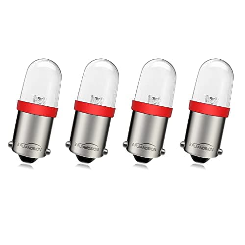 Image of Ruiandsion BA9S 220V LED Bulb, AC/DC Miniature Bayonet 9mm, Red - Replacement Indicator Light for Industrial Control Panel, Home Appliance, Audio Equipment (Pack of 4)