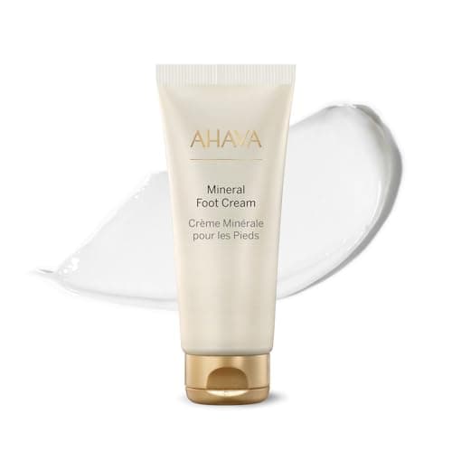 Image of AHAVA Dead Sea Water Mineral Foot Cream - Nourishes & Hydrates Dry Soles, Prevents Cracks & Irritations, with Witch Hazel Leaf, Osmoter blend, Jojoba, Avocado, Sweet Almond & Wheat Germ Oil, 3.4 fl.oz