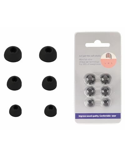 Image of 3 Pairs Silicone Earbuds for Panasonic RZ-S500W,daunke Replacement Earbuds,3 Different Size (S/M/L),soft and comfortable,for In-Ear Headphones,Black