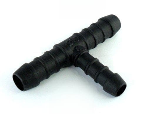Image of 2x Hose Tube Pipe 3-way T-Piece 8mm to 2x 10mm Tube Pipe Connector Joiner Air Fuel Water - FREE FIRST CLASS UK POSTAGE!