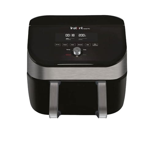 Image of Instant VersaZone Air Fryer comes with XXL Single and Double Air Frying ClearCook Drawers complete with 8 Smart Programmes - Air Fry, Bake, Roast, Grill, Dehydrate, Reheat - Stainless Steel, 8.5L