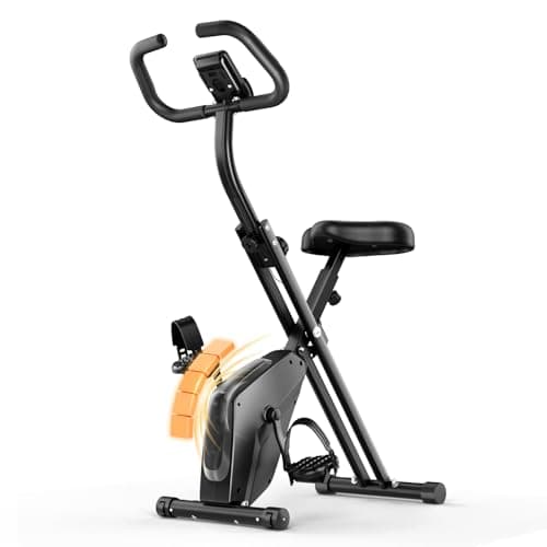 Image of Dskeuzeew Foldable Exercise Bike, 8 Resistance Indoor Cycling Bike With Heart Rate Sensor Adjustable Fitness Bike With LCD Display For Home Use