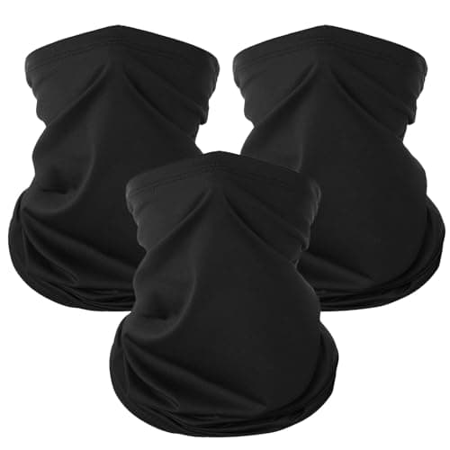 Image of KEYRI 3 Pack Bandana Neck Warmer Ski Snood for Men & Women Multifunctional Headwear Face Mask Elastic Neck Gaiters Windproof Headband Snood UV Resistence for Outdoors Sports Cycling Hiking (3 Black)