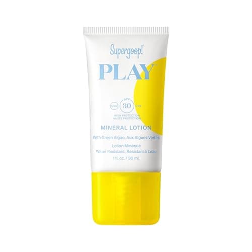 Image of Supergoop! PLAY Mineral Lotion - 1 fl oz - Broad Spectrum SPF 30 Sunscreen for Face & Body - Lightweight, Fast Absorbing + Very Water-Resistant - With Green Algae