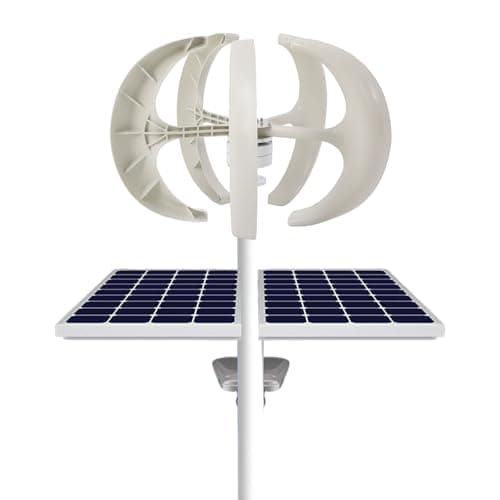 Image of MIIWWOWO 600W Wind Turbine Generator Kit 12V with 5-Blade & Controller, Portable Lantern Type Vertical Axis Windmill for Powering Monitoring Equipment Home Boat Solar/Wind Power Hybrid Systems