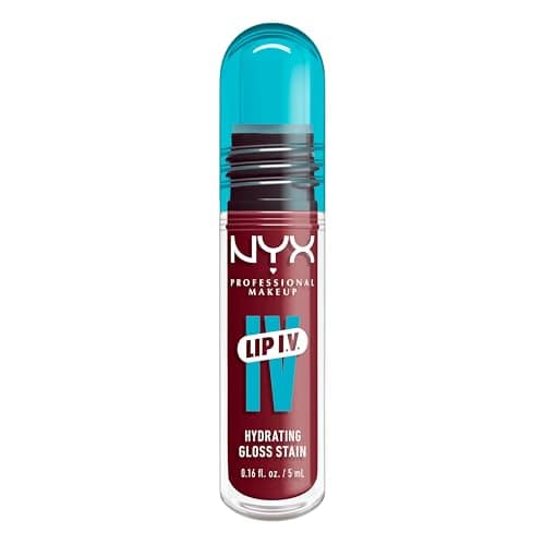 Image of NYX Professional Makeup Lip Gloss and Lip Stain, Lip IV Hydrating Gloss Stain, Up to 12 Hour Hydration, High Pigment, Wet Shine Finish, Shade: Blush Rush
