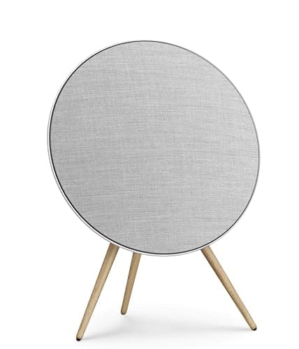 Image of Bang & Olufsen Beosound A9 (5th Gen) – WiFi Bluetooth Home Speaker, Room-Filling Sound, Premium Floorstanding Speaker with Oak Legs, Luxury Audio - Natural Aluminium