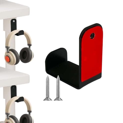 Image of Hi-ERA Metal Headphone Wall Mount Holder, 1-Pack Adhesive & Screw Mount Headset Hanger with Non-Slip Rubber Pad, Universal Gaming & Office Headphone Organizer for Desk or Wall