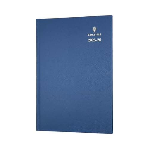 Image of Collins 'Desk' 13 Month Mid/Academic Year Planner, July 2025-July 2026-38M.60-2526 - Week-to-View Diary, A5 Hard Cover, Blue