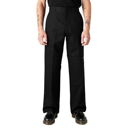 Image of Dickies Men's Double Knee Work Straight Trousers, Black, W34/L34