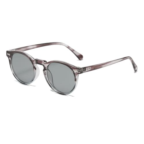Image of LJCZKA Retro Round Polarized Sunglasses Mens Womens, Vintage Polarised Sunglasses Classic Trendy Shades Unisex UV400 Protection