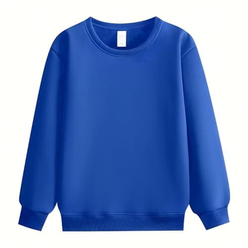 Image of Yufennie Kids Fleece-Lined Sweatshirt | School Uniform Jumper for Boys & Girls Blue