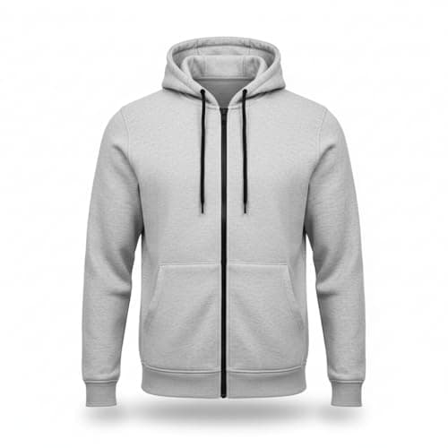 Image of ITRAT Men’s Zip Up Hoodie Sweatshirt Full Zip Hooded Sweatshirt Fleece Hoodie Jacket Warm Casual Winter Athletic Streetwear Lounge Workout Zip Hoodie (L, Grey)