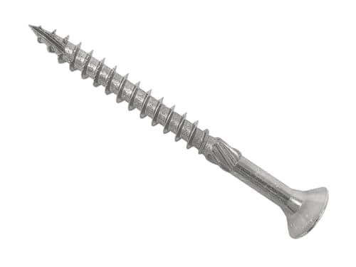 Image of Forgefix Pozi exterior screws 6.0 x 60mm, box of 100. Heavy-duty, corrosion-resistant fixings ideal for timber, decking, fencing, and outdoor construction projects.