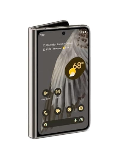 Image of Google Pixel Fold 5G 256GB + 12GB RAM Factory Unlocked - Dual SIM (Nano-SIM + eSIM) - Foldable Display Android Smartphone (Porcelain) (Renewed)