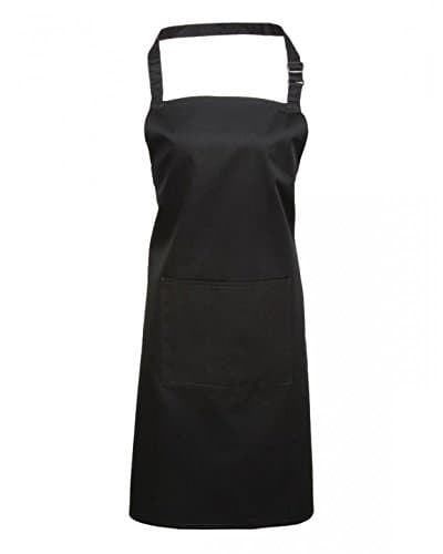 Image of Premier Workwear Adult Unisex PR154 Bib Apron With Pocket - Various Colours Available (Black)
