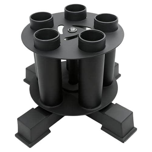 Image of AHTAPFON Barbell Holder Vertical Rotatable Barbell Rack Stand Holds 5 Bars Home Gym Barbell Storage Fit 2-Inch Olympic Bars, Curl Bars, Triceps Bars (5 Holes)