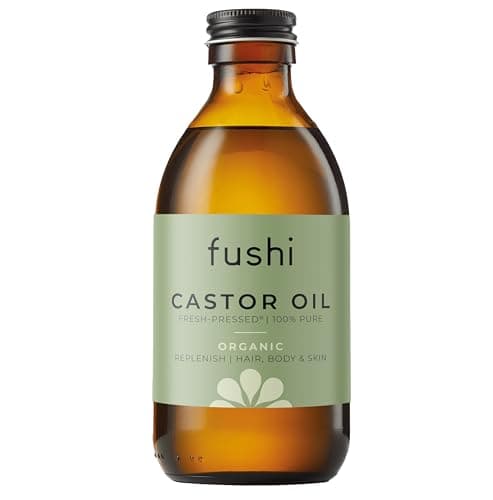 Image of Fushi Organic Castor Oil, 250 ml, 100% Pure Cold and Freshly Pressed, for Dry Skin and Hair Growth, Eyelashes and Eyebrows, Hexane-Free, Natural Food Quality, Sustainably Won