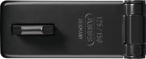 Image of ABUS Hasp and staple 125/150 - Device for padlocks - sturdy steel construction with hardened steel eyelet - high security - robust hinge pins, protected against being driven out - Black