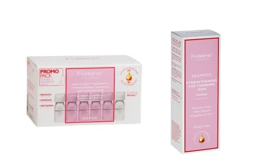 Image of Kit Foltene Hair & Scalp Treatment For Women 12 Vials + Shampoo 200 ml