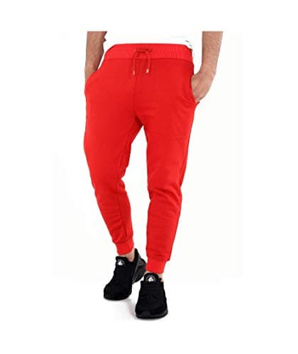 Image of GW CLASSYOUTFIT Kids Boys Girls School Fleece PE Joggers Jogging Tracksuit Bottoms 3-14 Years (9-10 Years, RED)