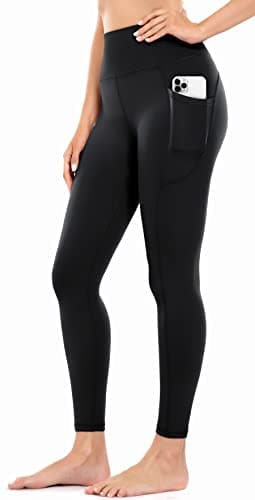 Image of OVRUNS Yoga Pants for Women Tummy Control Gym Leggings with Pockets for Sport Athletic Workout Running - Pants Black - M
