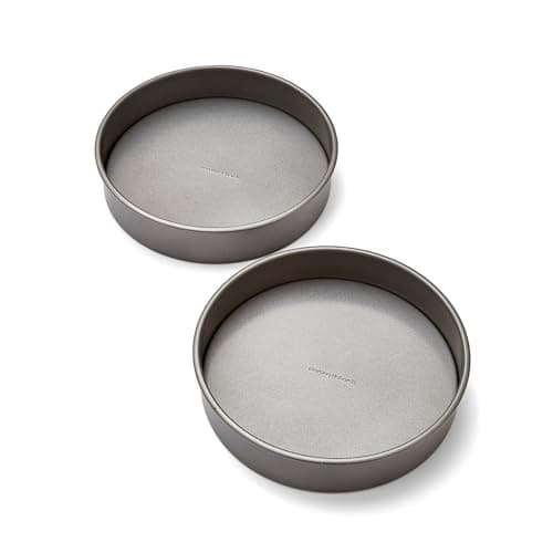 Image of Morphy Richards 8" Loose Base Shallow Cake Tin Set - Non-Stick Carbon Steel Sandwich Pan for Victoria Sponge, Cheesecake & Layered Cakes, 849007