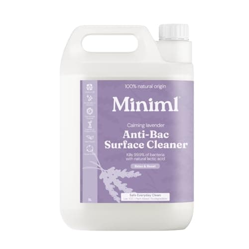 Image of Miniml Eco Antibacterial Spray Surface Cleaner 5L Refill - French Lavender Scented Multi Purpose Anti-Bac Disinfectant Cleaning Product - Natural Plant Based Vegan Formula & Cruelty Free
