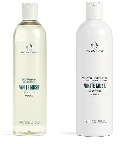 Image of The Body Shop White Musk Lotion and Shower gel 400ml large Fresh, floral iconic scent