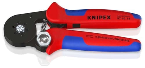 Image of KNIPEX Self-Adjusting Crimping Pliers for Wire Ferrules with Lateral Access with Multi-Component Handles 180 mm, 97 53 14