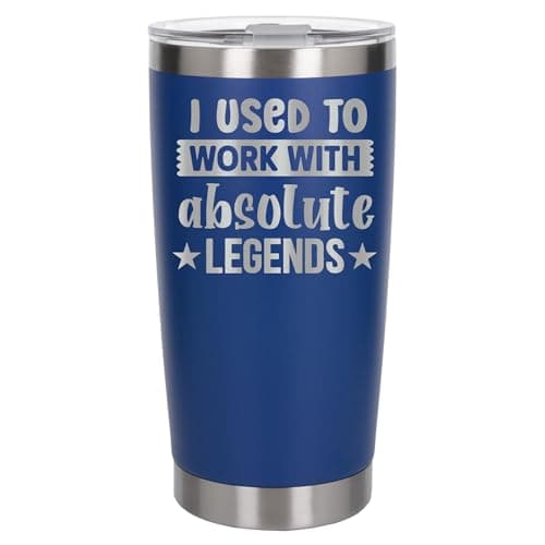 Image of Always Looking Good I Used to Work with Absolute Legends Engraved Insulated Travel Mug Going Away Gift for Coworkers New Job Dark Blue Thermal Coffee Flask Travel Mugs with Lids