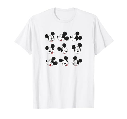 Image of Disney Mickey And Friends Mickey Mouse Faces Grid T-Shirt