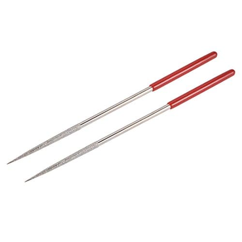 Image of Sourcingmap 2Pcs 4mm x 160mm Round Diamond Needle File 150 Grit for Metal Glass Stone