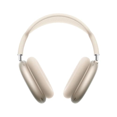 Image of Apple AirPods Max Wireless Over-Ear Headphones, Pro-Level Active Noise Cancellation, Transparency Mode, Personalised Spatial Audio, USB-C Charging, Bluetooth Headphones for iPhone, Starlight 