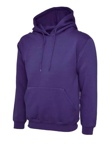 Image of Classic 300 GSM Hooded Sweatshirt Winter Wear | Heavy Cotton Polyester Blend | Brushed Fleece Hoodie with Kangaroo Pocket | 2XL | Purple