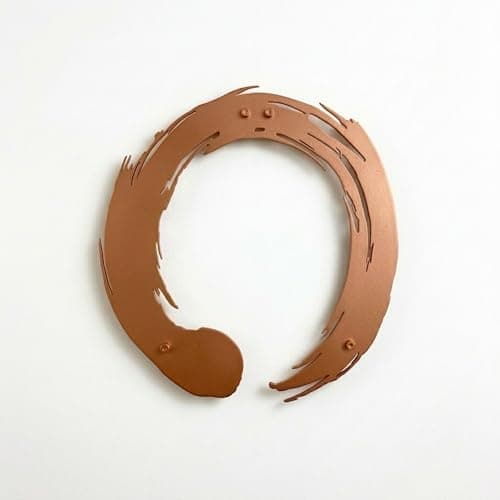 Image of iwa concept Enso Zen Circle Metal Wall Art | Wall Decor for Living Room | Office Decor | New Year Gift | Metal Wall Decoration | Housewarming Decor (Copper)