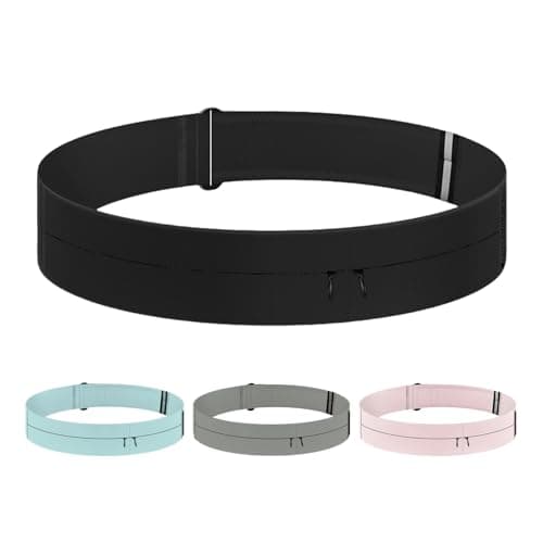 Image of Unisex Running Belt with Water Bottle Women Men Runner Waist Pack Phone Holder Bag for Marathon Jogging Sport Workout Exercise Fitness (Black, Large)