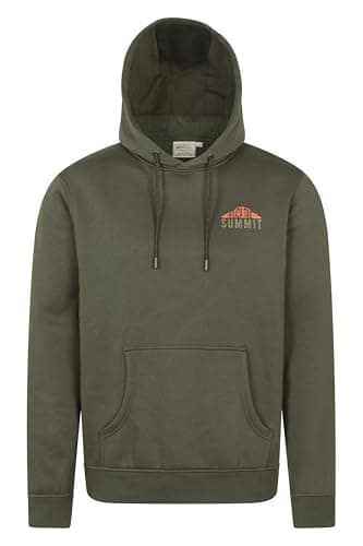 Image of Mountain Warehouse Mountain Grid Mens Hoodie - Easy Care Sweathshirt with Kangroo Pocket - Spring Summer, Hiking, Walking & Outdoors Khaki XL