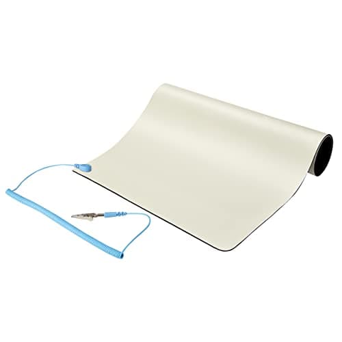 Image of StarTech.com Anti Static Mat, ESD Mat for Electronics Repair, Anti Static Table/Desk Mat w/Detachable Grounding Wire, ANSI/ESD S 4.1, Flexible Thermoplastic Work Pad, 11x18in (SM-ANTI-STATIC-MAT)