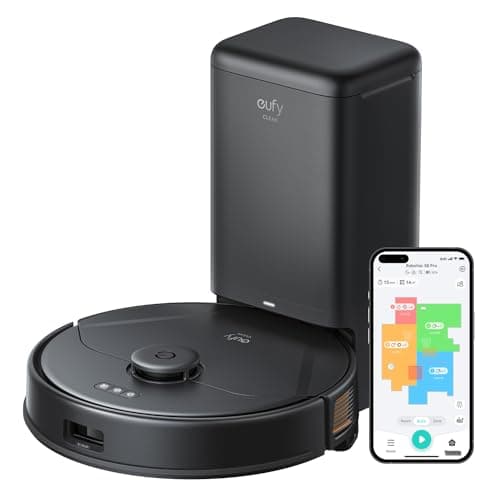 Image of eufy X8 Pro Robot Vacuum Cleaner with Mop and Self-Empty Station, Twin-Turbine™ 2× 4000Pa Suction, Active Detangling™ Roller Brush, and iPath™ Laser Navigation for Pet Hair