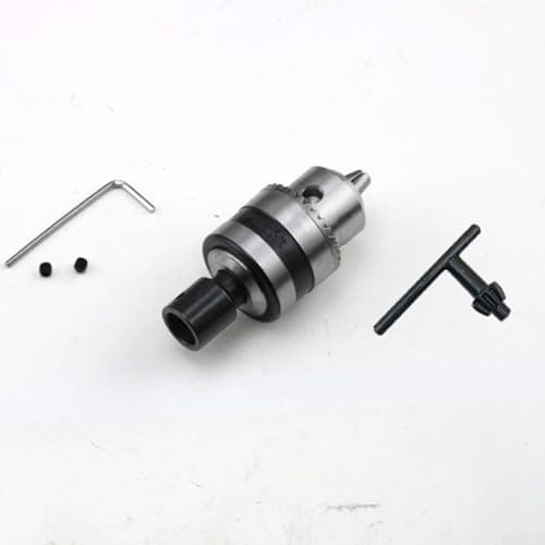 Image of 1 5 10mm Clamping Range B12 Drill Chuck with Wrench CNC Machine Adapter Suitable for Milling Lathe Drilling and Wood Machines (Chuck Shaft 5mm)