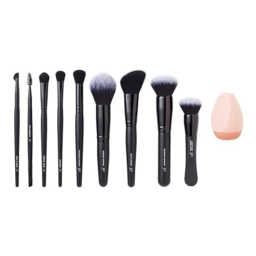 Image of e.l.f. Ten Out Of Ten Brush Set, 10 Piece Brush Kit, Brushes For Face Makeup, Eyes, Brows & More, Made With Synthetic Bristles, Vegan & Cruelty-Free